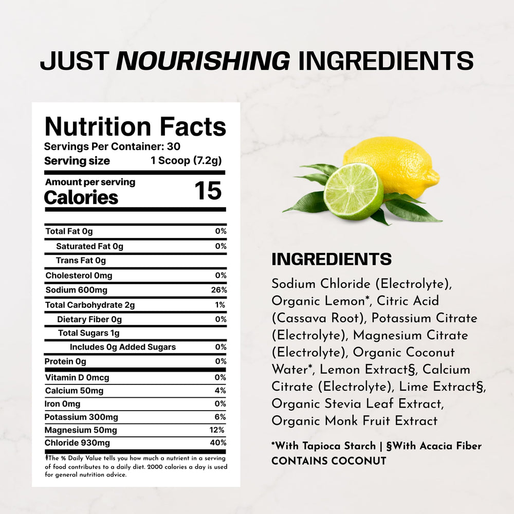 JUST INGREDIENTS vaso mezclado con color limón-lima y refresco natural