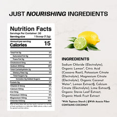 JUST INGREDIENTS vaso mezclado con color limón-lima y refresco natural