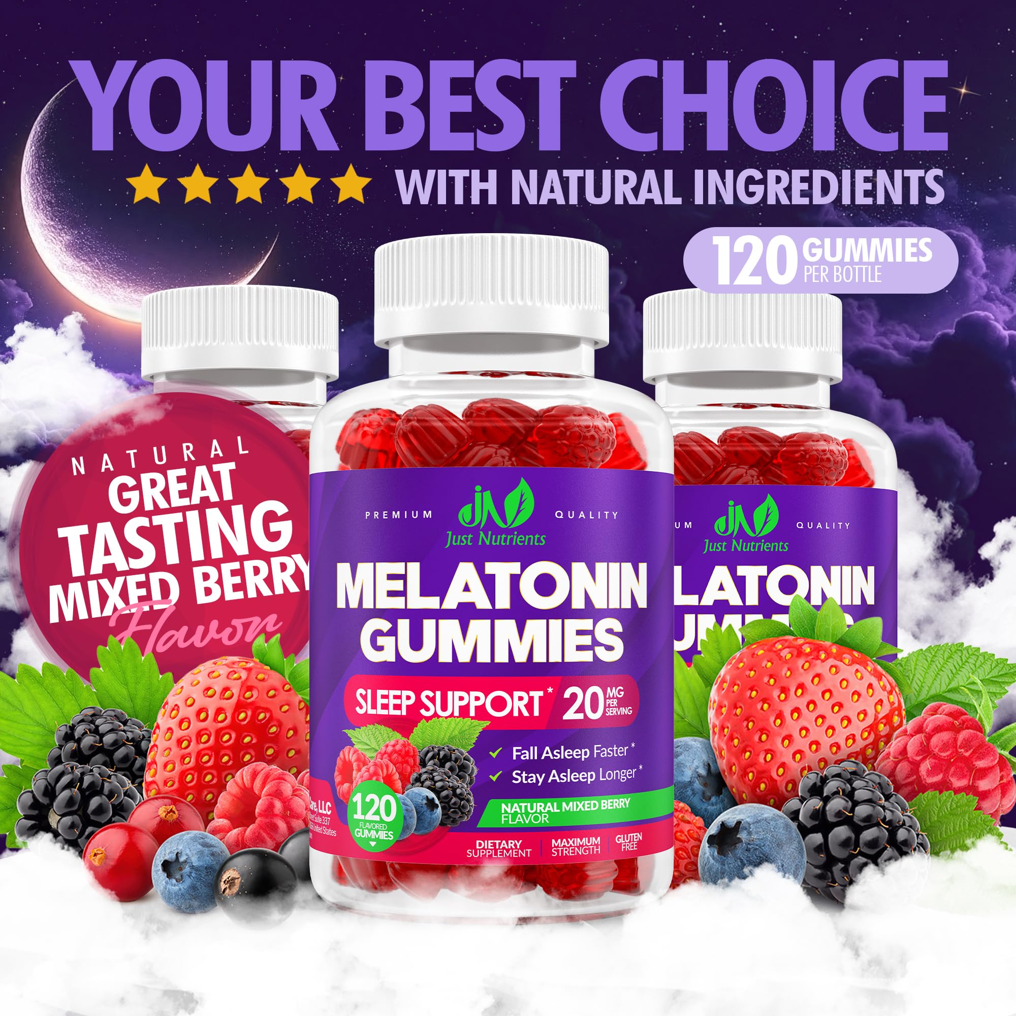 Just Nutrients etiqueta con información nutricional y dosis claras