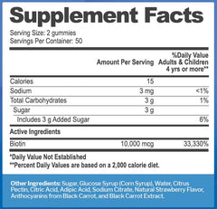 Just Nutrients etiqueta con información de ingredientes y seguridad