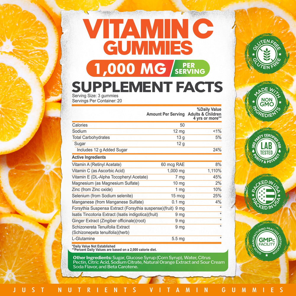 Just Nutrients primer plano de la textura gomosa y brillo apetecible