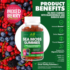 Gomitas desplegadas en superficie demostrando color berry natural y cantidad