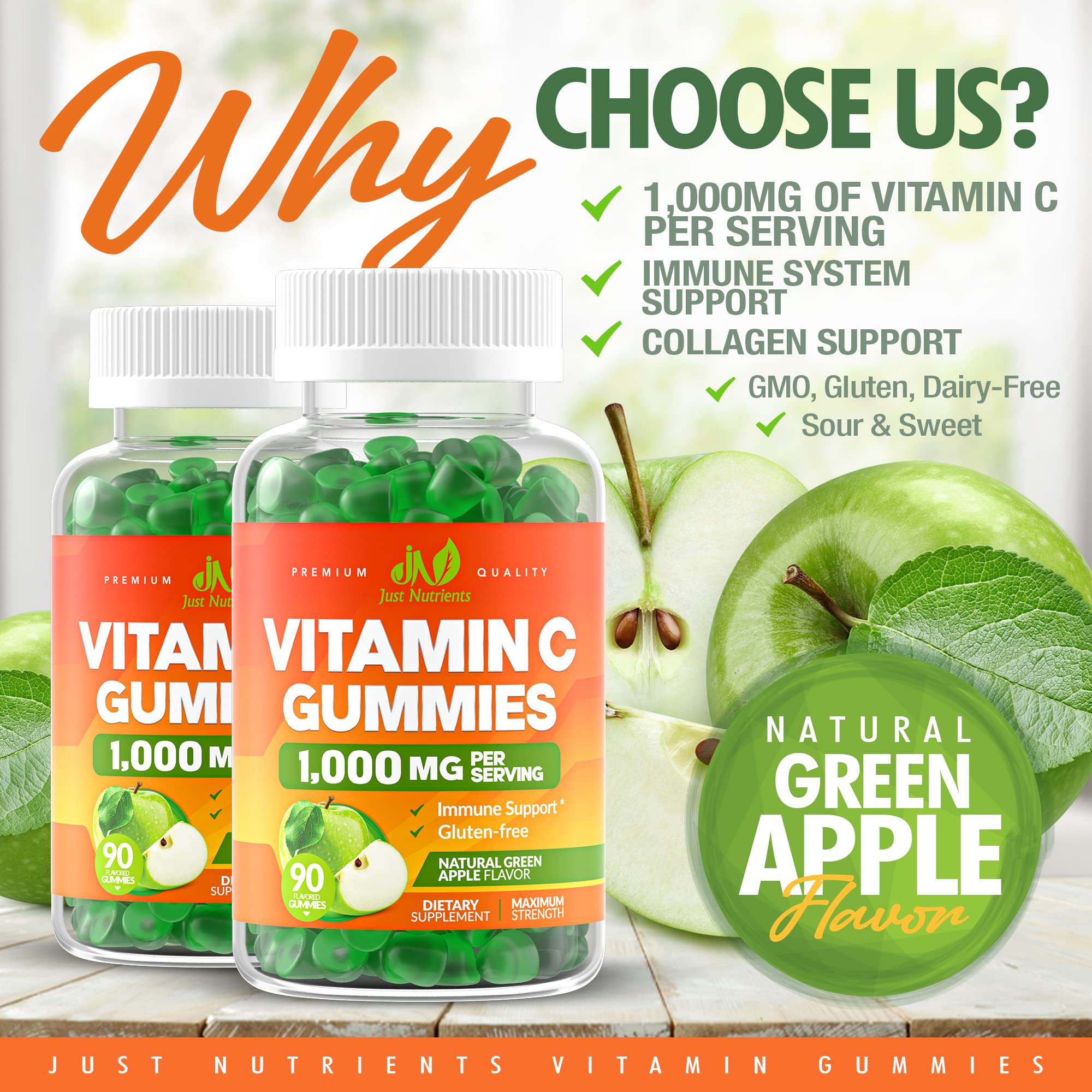 Just Nutrients primer plano de textura de gomita que destaca sabor y masticabilidad