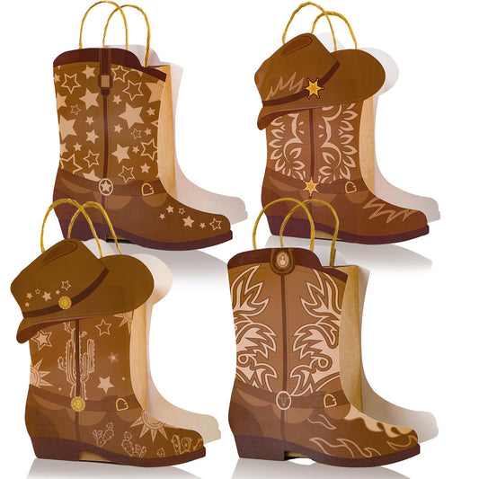 Justforjoyful bolsa frontal muestra el diseño de botas y sombrero y decora fiestas