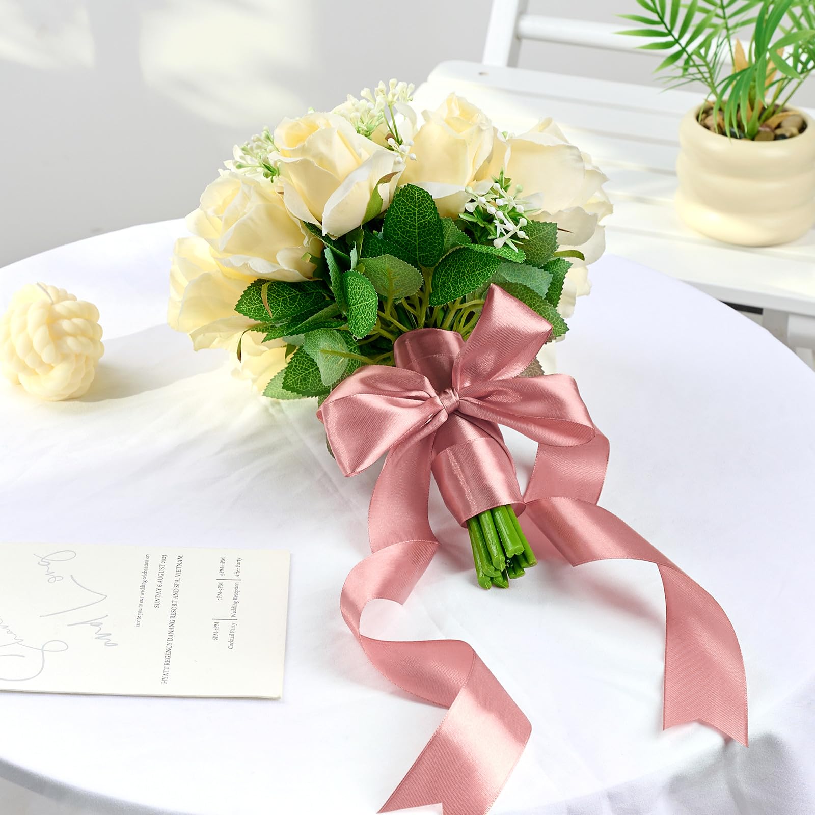 Jutieuo rosas eternas hechas con la cinta, útil para arreglos y manualidades