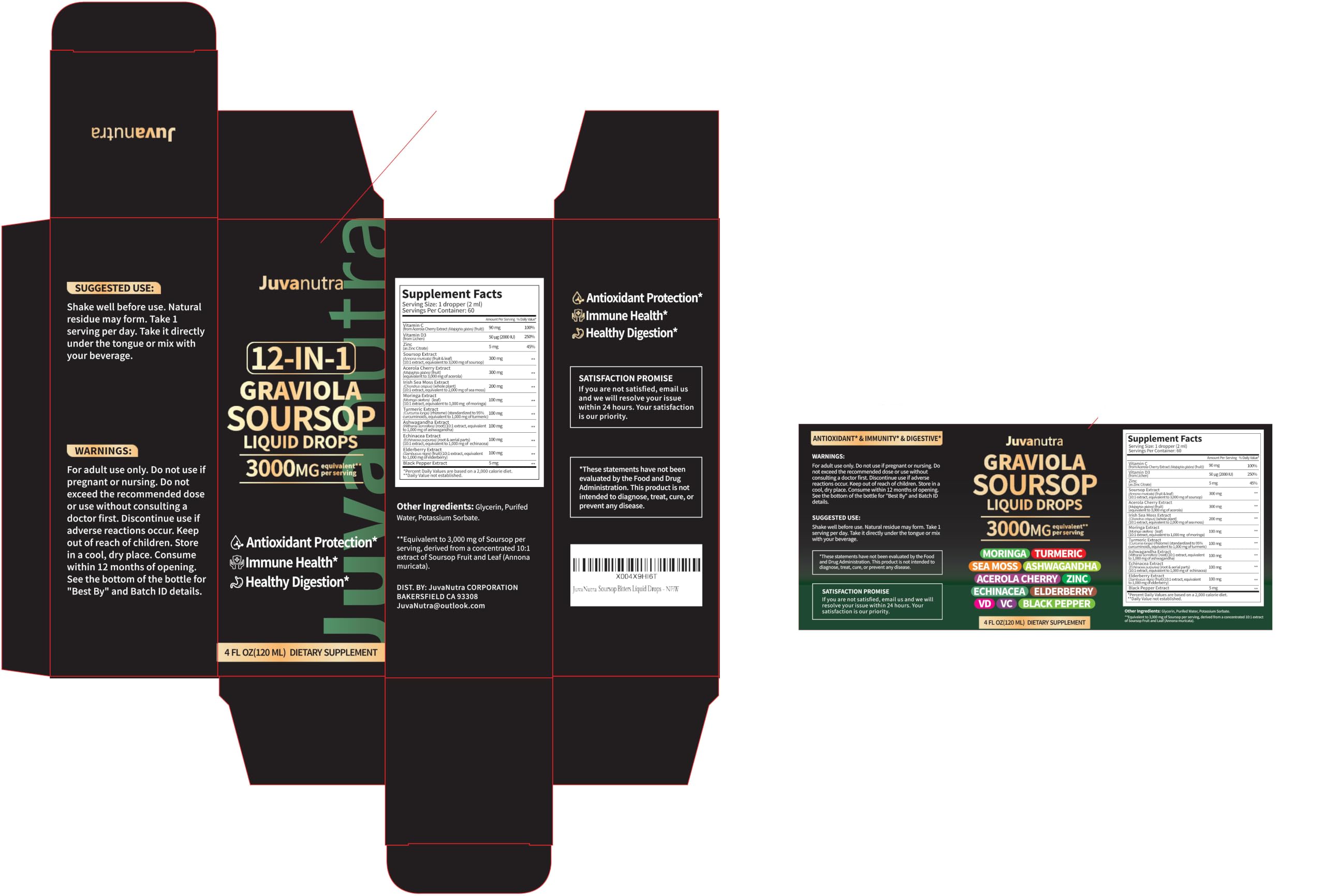 JuvaNutra presentación completa con caja y guía de uso incluida