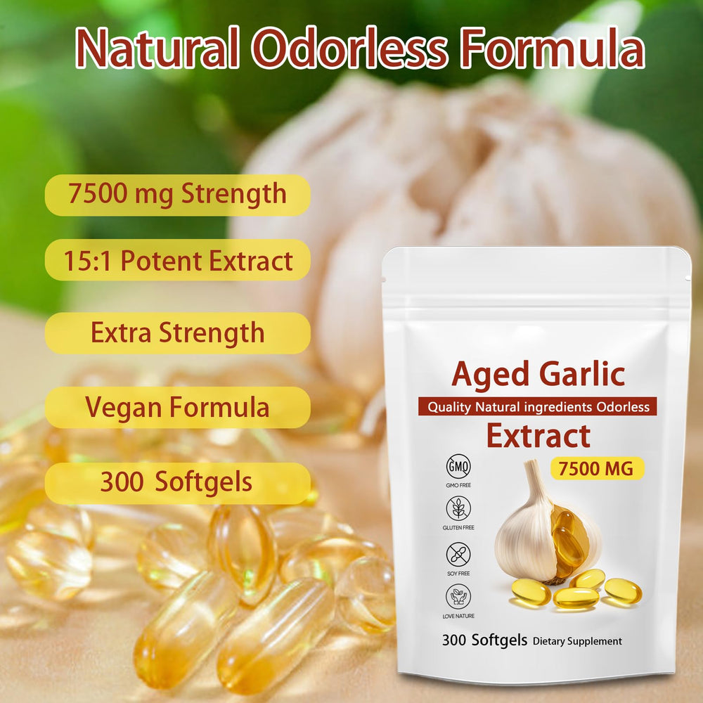 JXSVR Ajo Envejecido 7500mg cápsulas de alta concentración para bienestar diario.