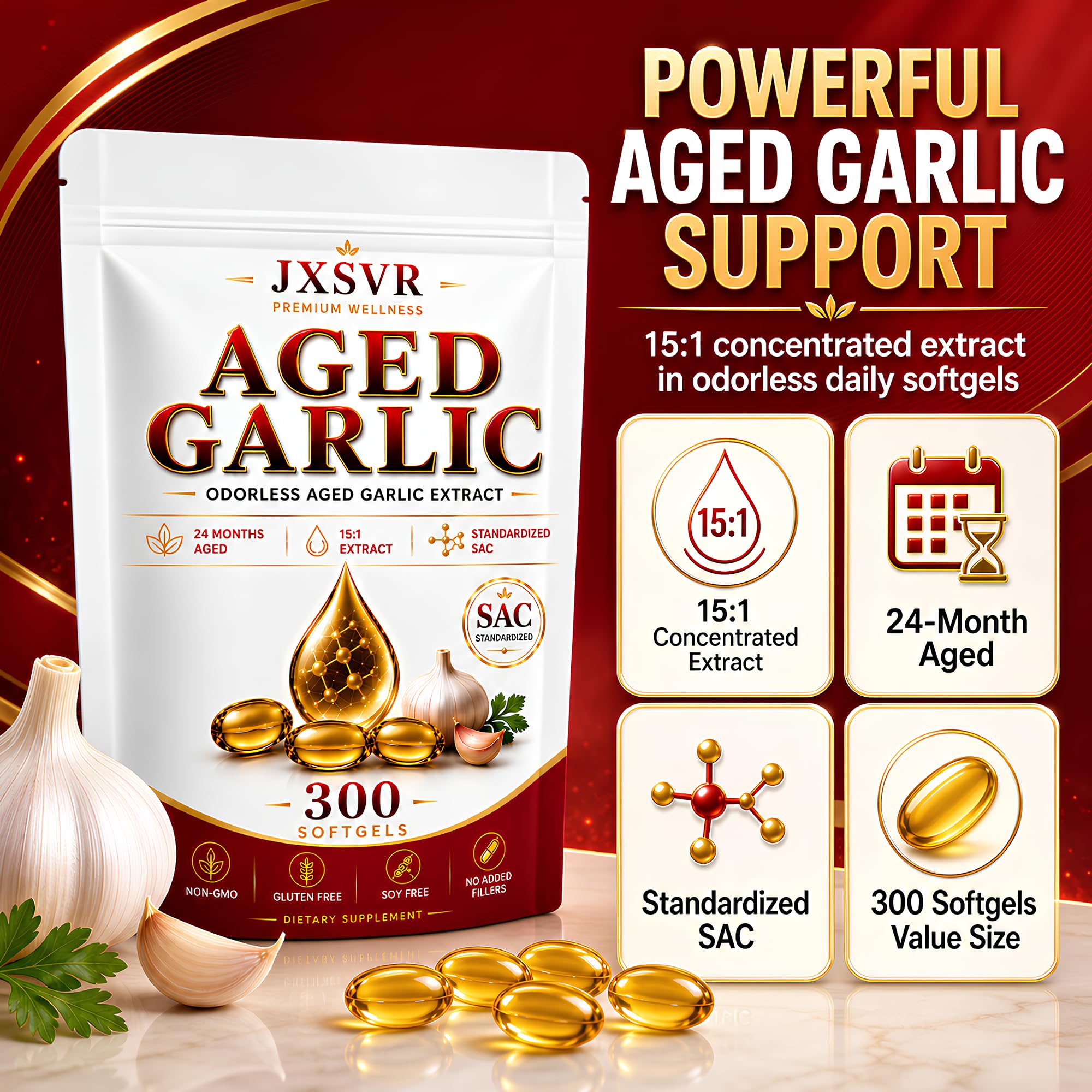 JXSVR close-up de una cápsula blanda que muestra su superficie lisa y fácil de tragar