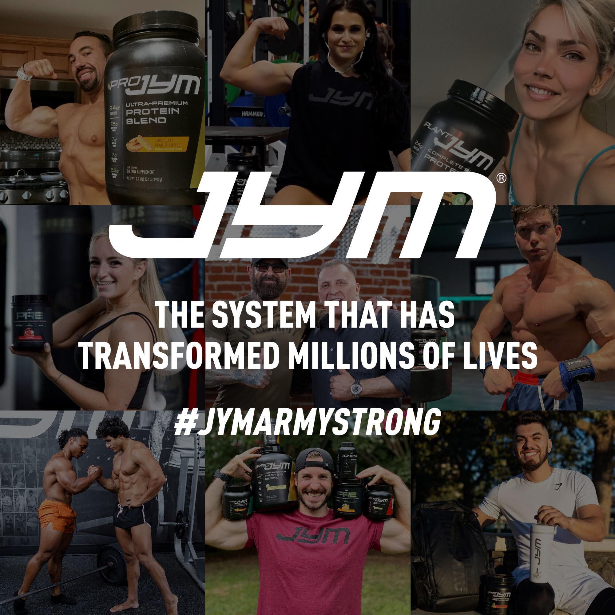JYM producto en ambiente de gimnasio demostrando uso real y apoyo a la reparación muscular