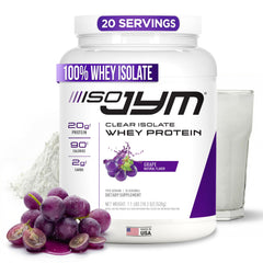 JYM Iso JYM Grape frasco frontal mostrando diseño y cantidad