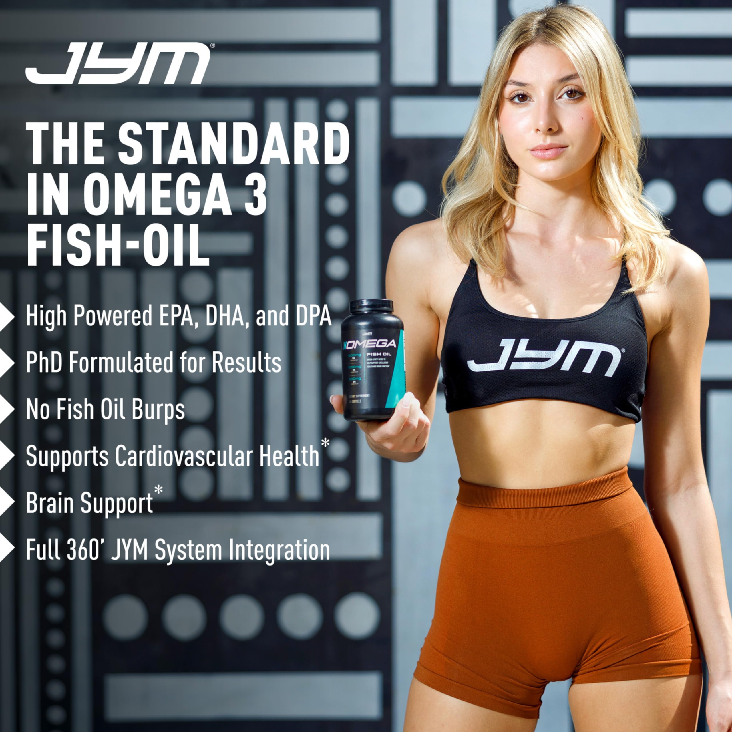 JYM Supplement Science textura brillante de cápsulas que sugiere calidad
