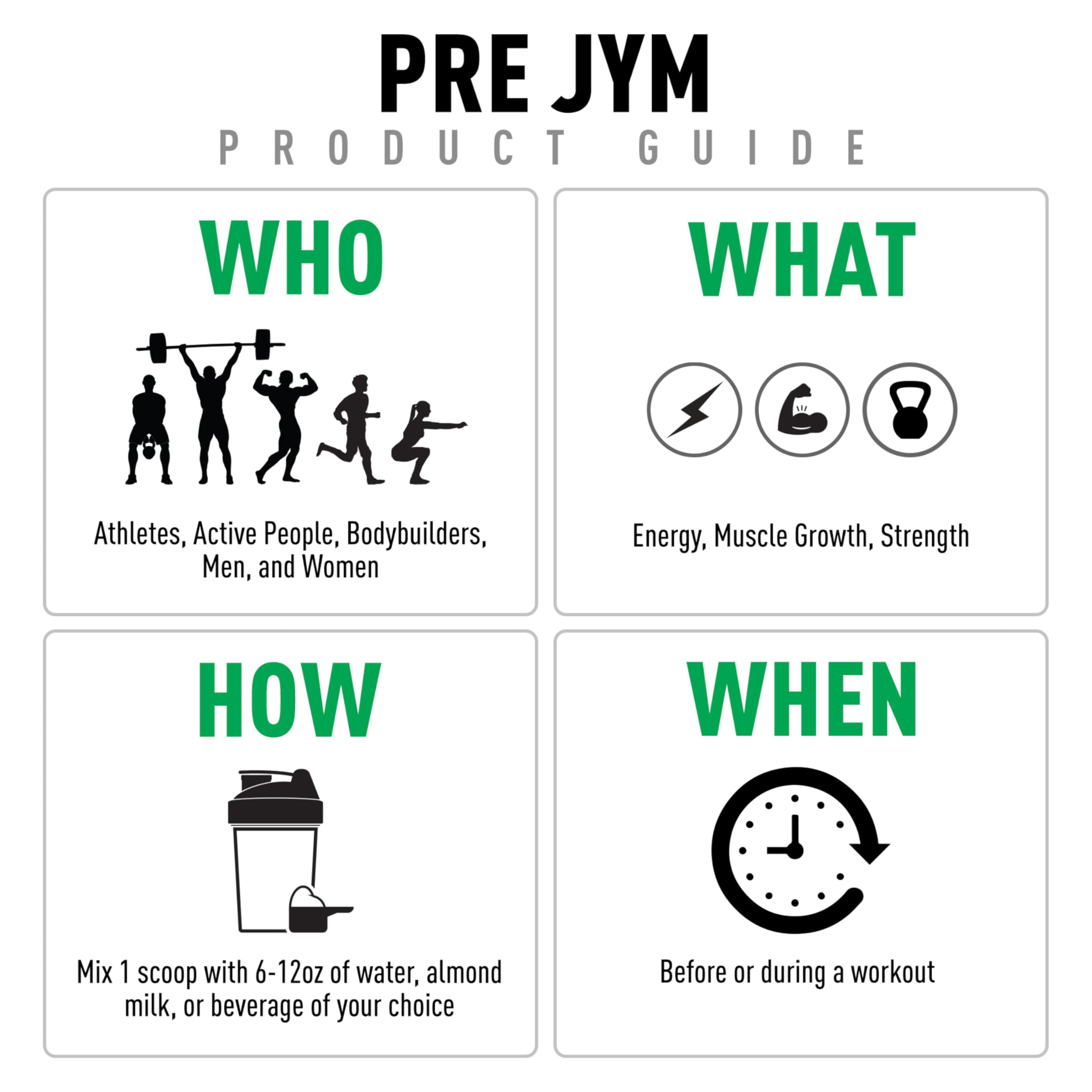 JYM Pre JYM textura del polvo en primer plano, mezcla homogénea