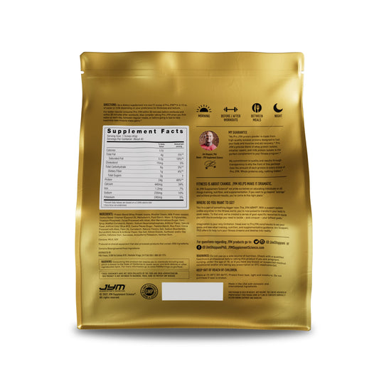 JYM Supplement Science polvo textura cremosa de Pro JYM con mezcla homogénea