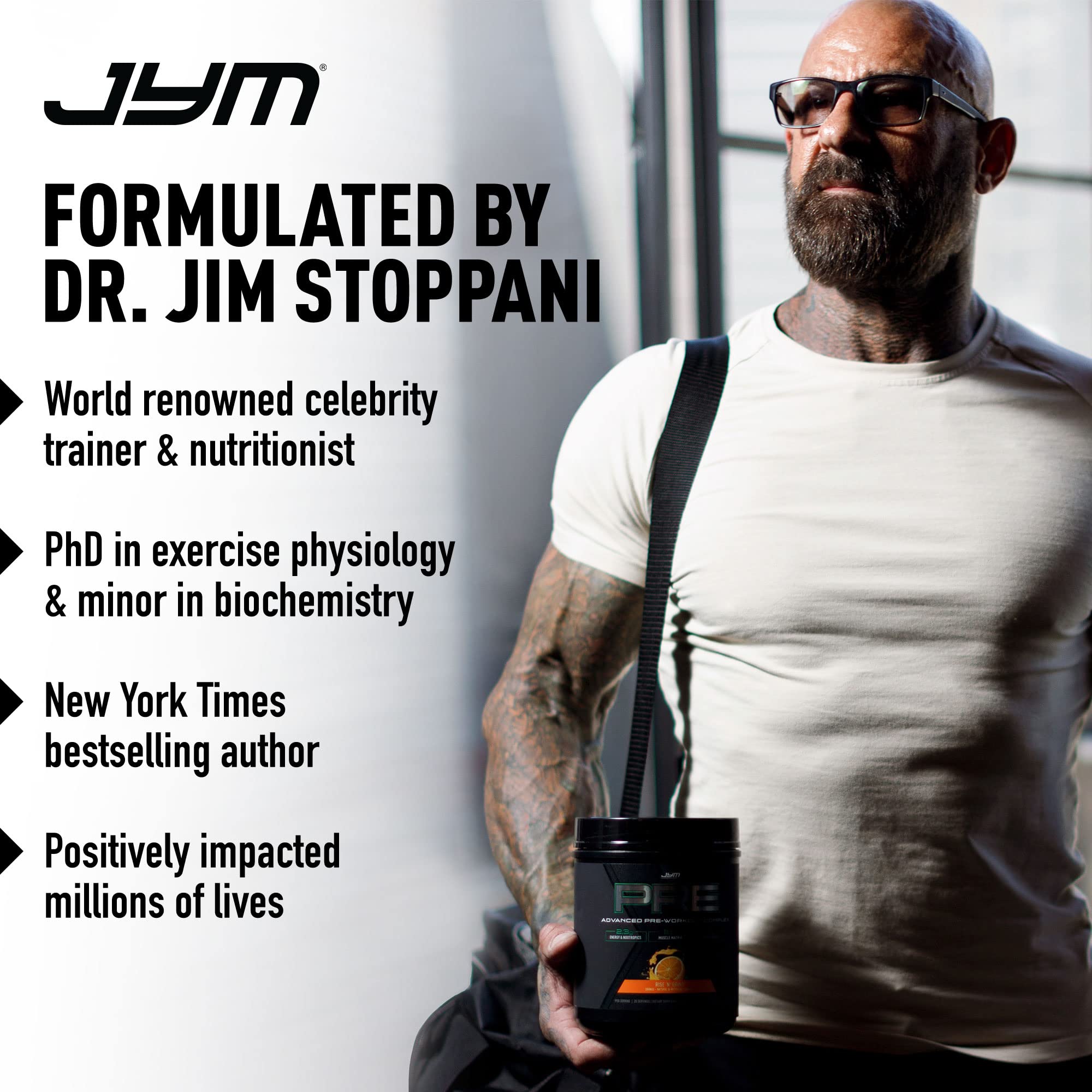Polvo Pro JYM textura en primer plano, JYM evidencia mezcla fina y fácil disolución