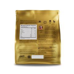 JYM Supplement Science textura de polvo en primer plano, mezcla suave y sin grumos