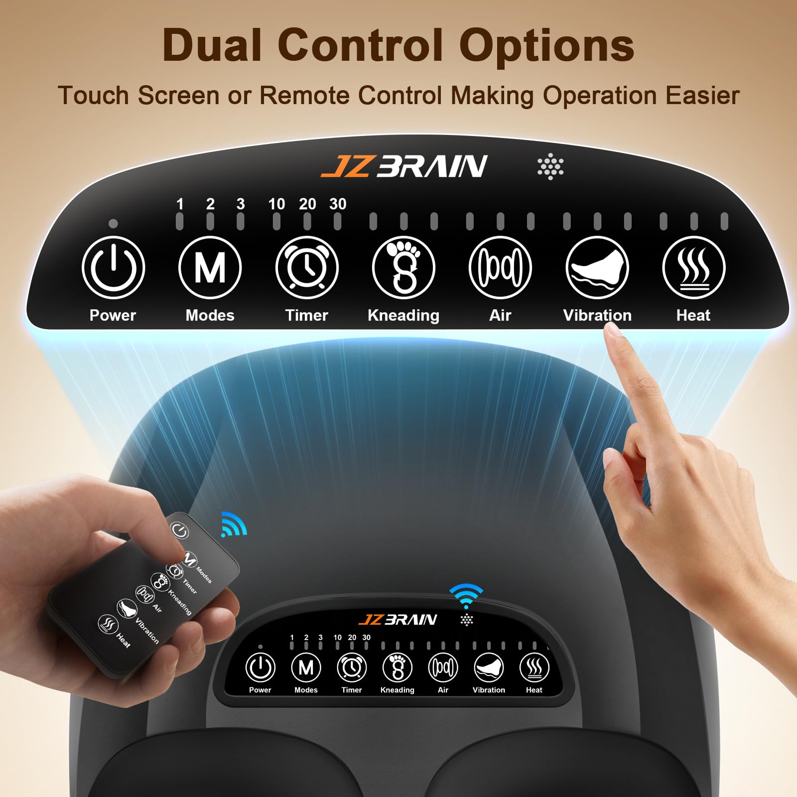 JZBRAIN compresión del empeine con airbags para sensación envolvente