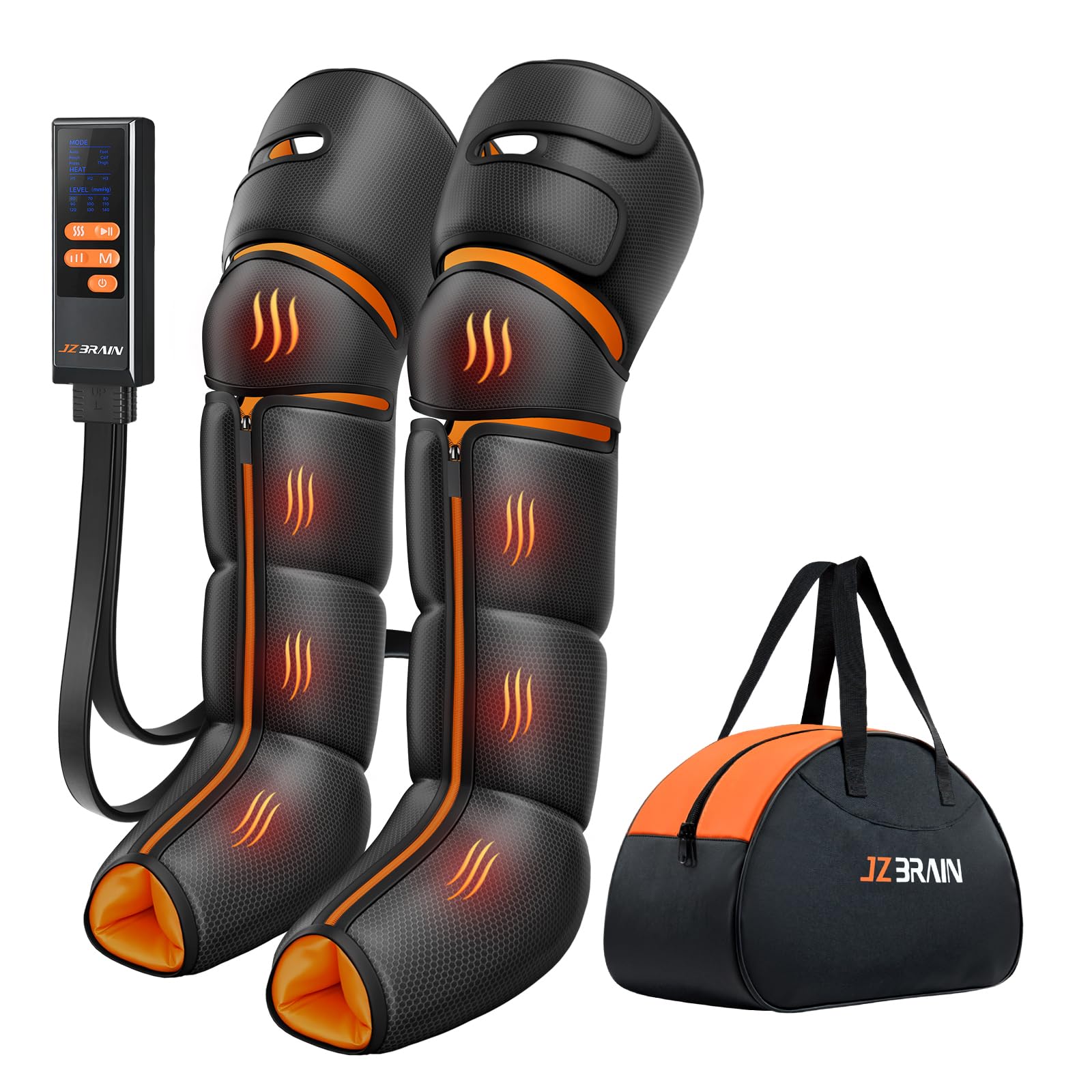 JZBRAIN vista frontal del masajeador en su empaque mostrando diseño y portabilidad