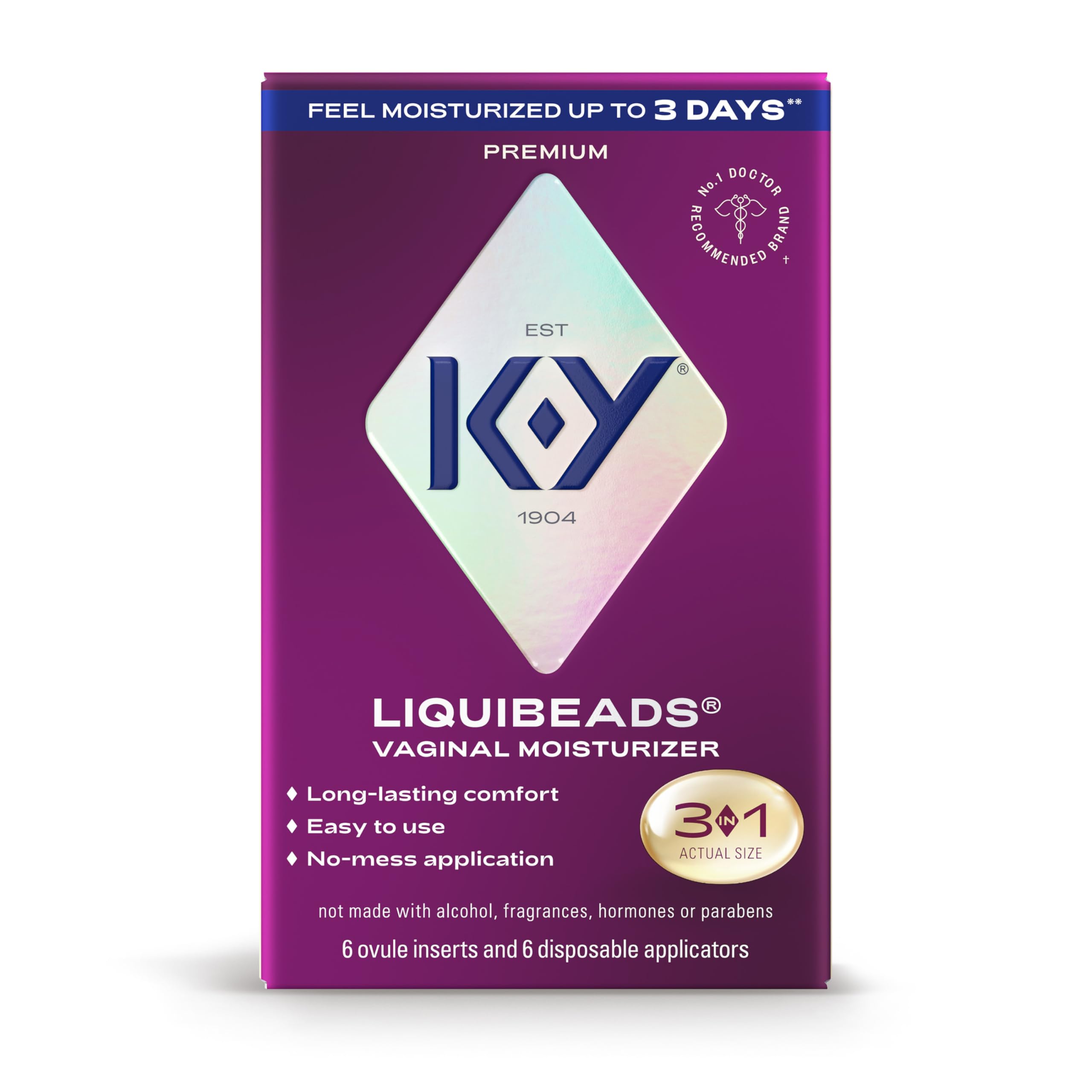 K-Y frontal del envase que muestra presentación y beneficio de hidratación