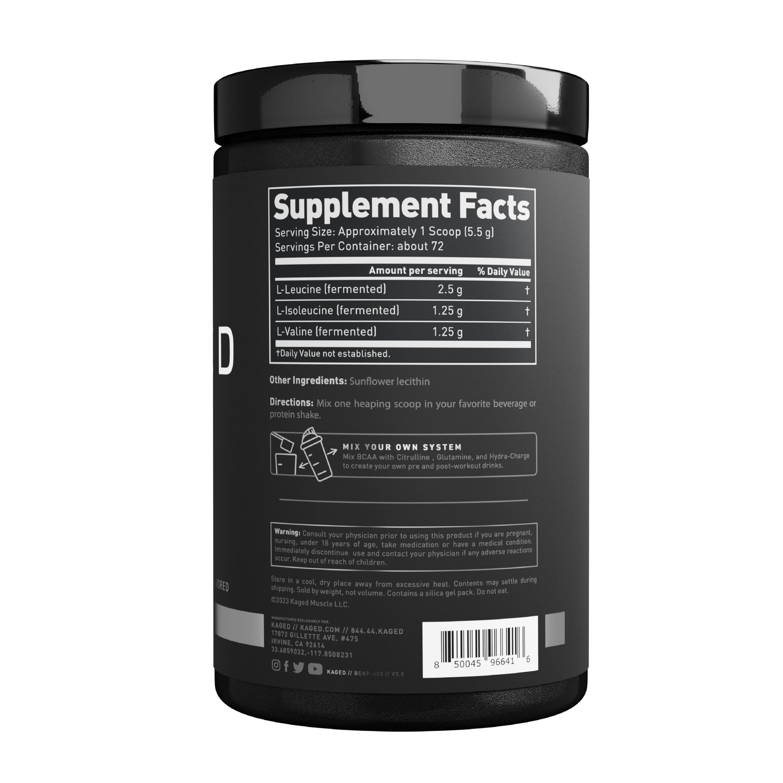 Kaged BCAA en ambiente vegano junto a equipo de entrenamiento