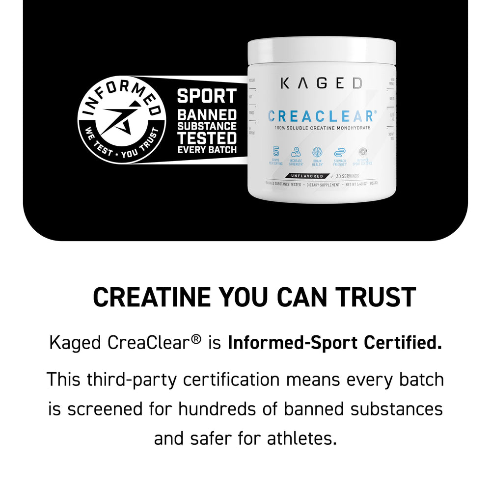 Kaged cucharada y envase para comparar tamaño de porción y control de dosificación