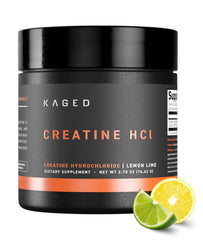 Kaged envase frontal que muestra creatina HCl y conveniencia