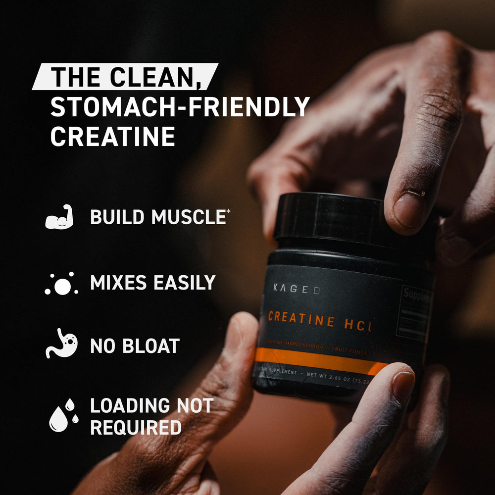 Kaged Creatine HCl, porcion-750mg: aporte claro de creatina por porción.