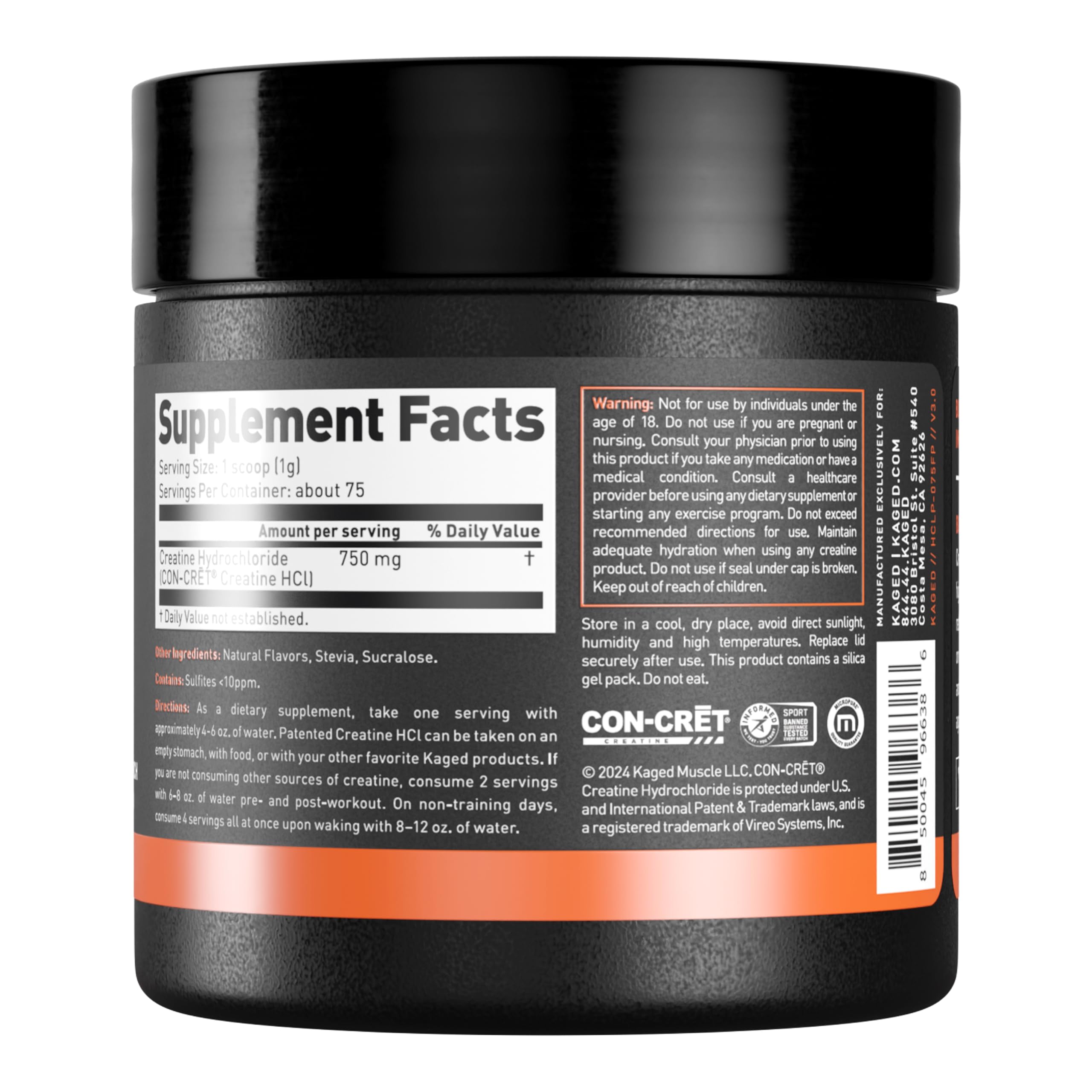 Kaged Creatine HCl, uso-diario-entrenamiento: complemento para sesiones regulares.
