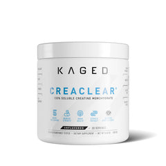 Kaged envase frontal CreaClear mostrando formato de 30 servicios y fácil identificación