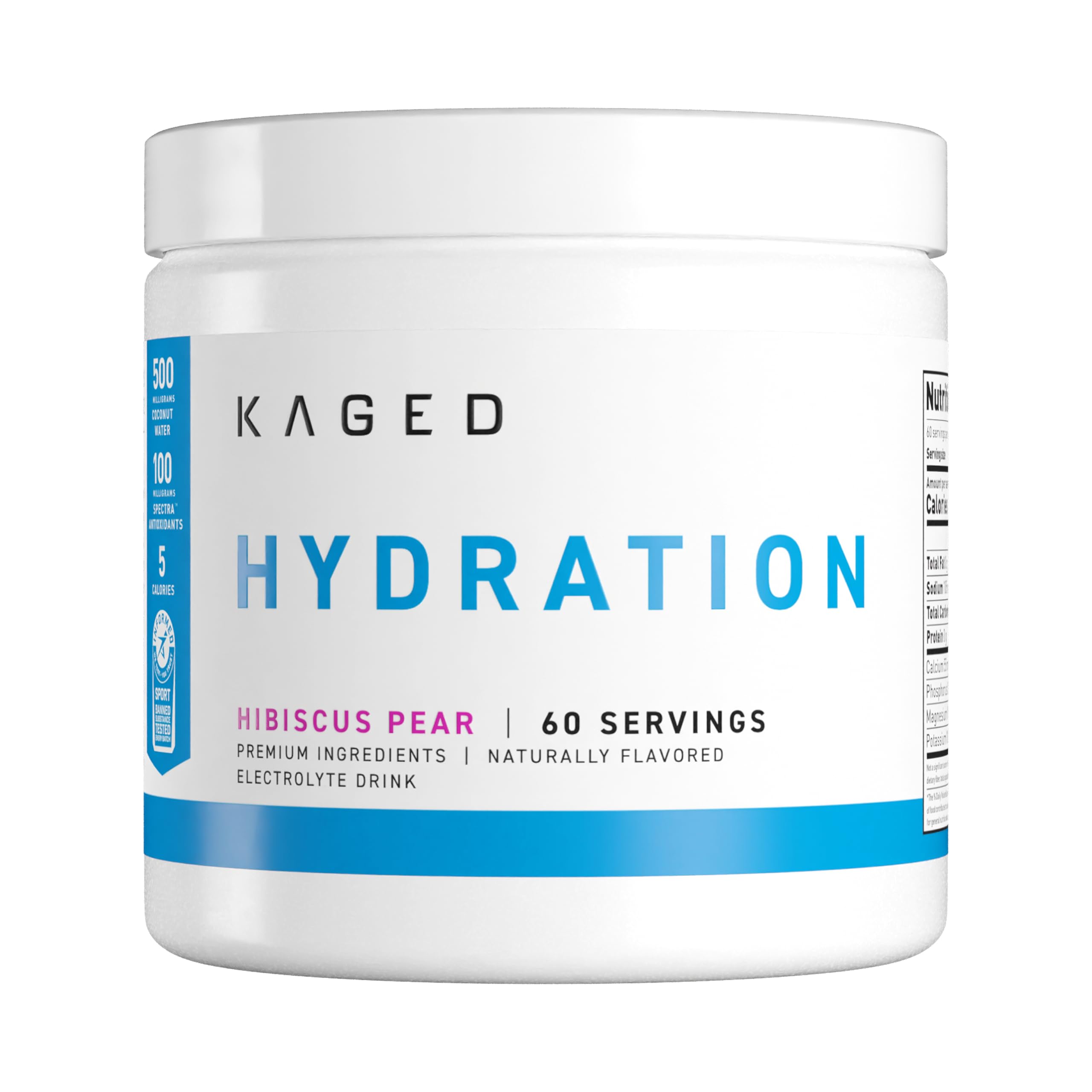 Kaged empaque frontal mostrando diseño y beneficios para hidratación