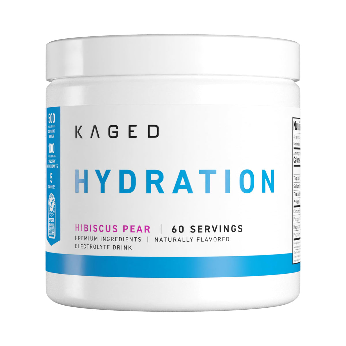Kaged empaque frontal mostrando diseño y beneficios para hidratación