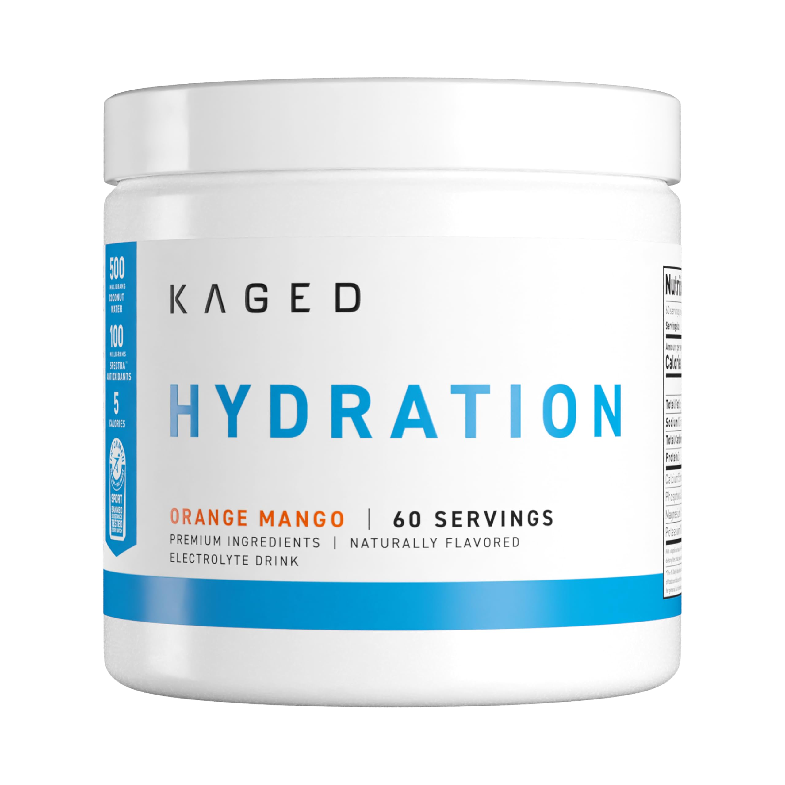 Kaged Hydra-Charge frente del envase mostrando presentación y sabor, ayuda a identificar producto