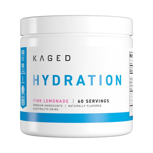 Kaged frasco Hydra-Charge frontal mostrando etiqueta y sabor Pink Lemonade