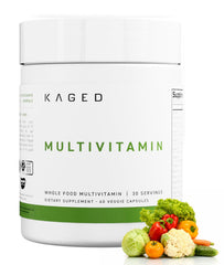 Kaged multivitamin frontal mostrando el envase y la simplicidad diaria