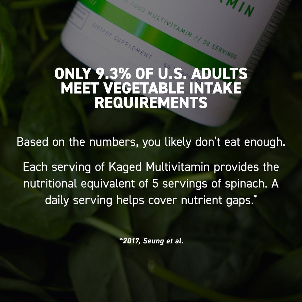 Kaged multivitamin tamaño comparado con moneda para referencia visual