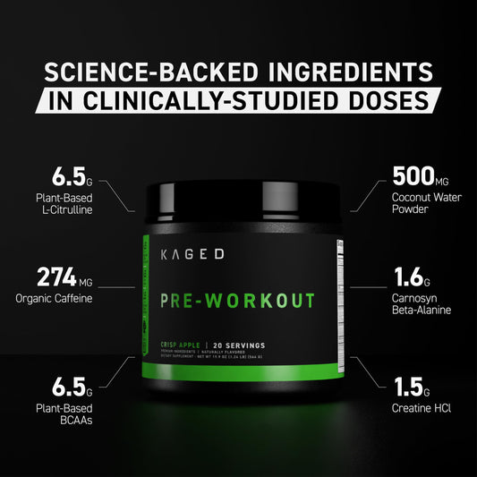 Kaged Berry Blast scoop ready to mix for steady focus.