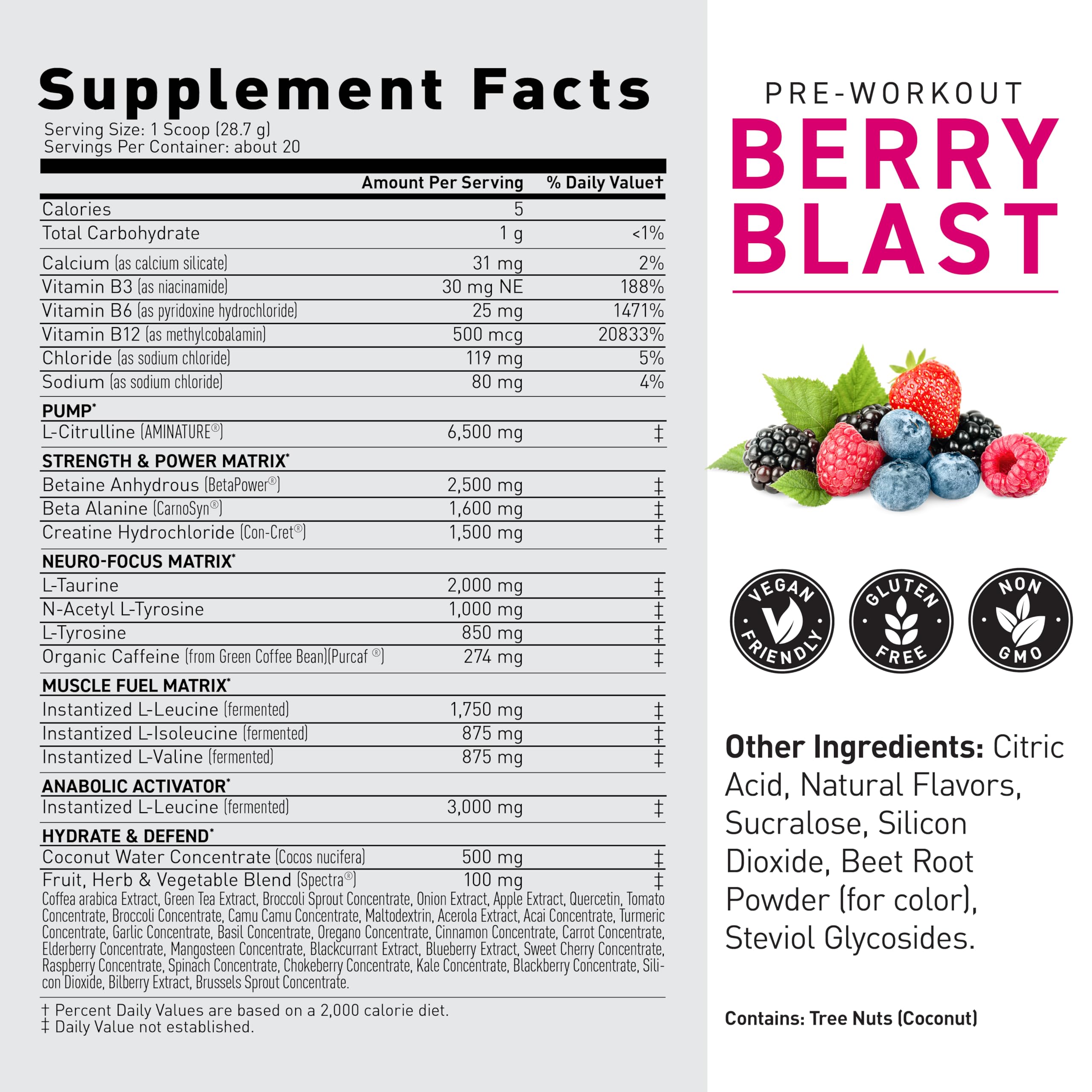 Kaged Berry Blast serving prepared to support performance and endurance.