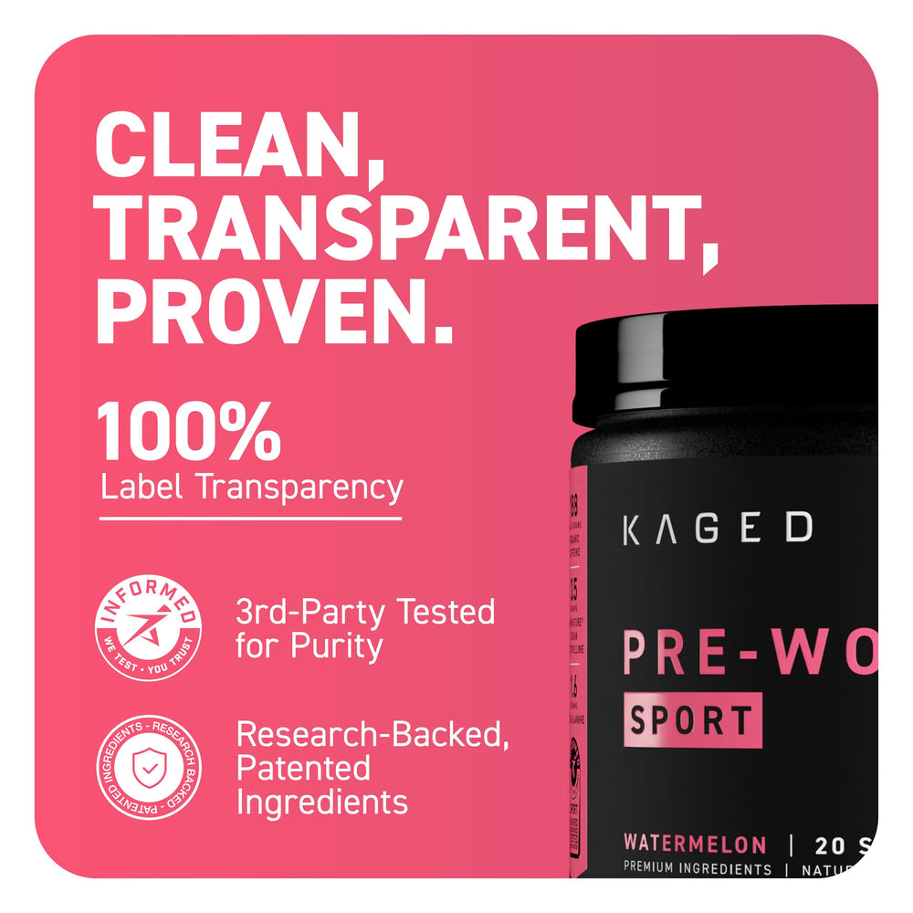 Comparación del tamaño del envase Pre-Kaged Sport en manos para escala real