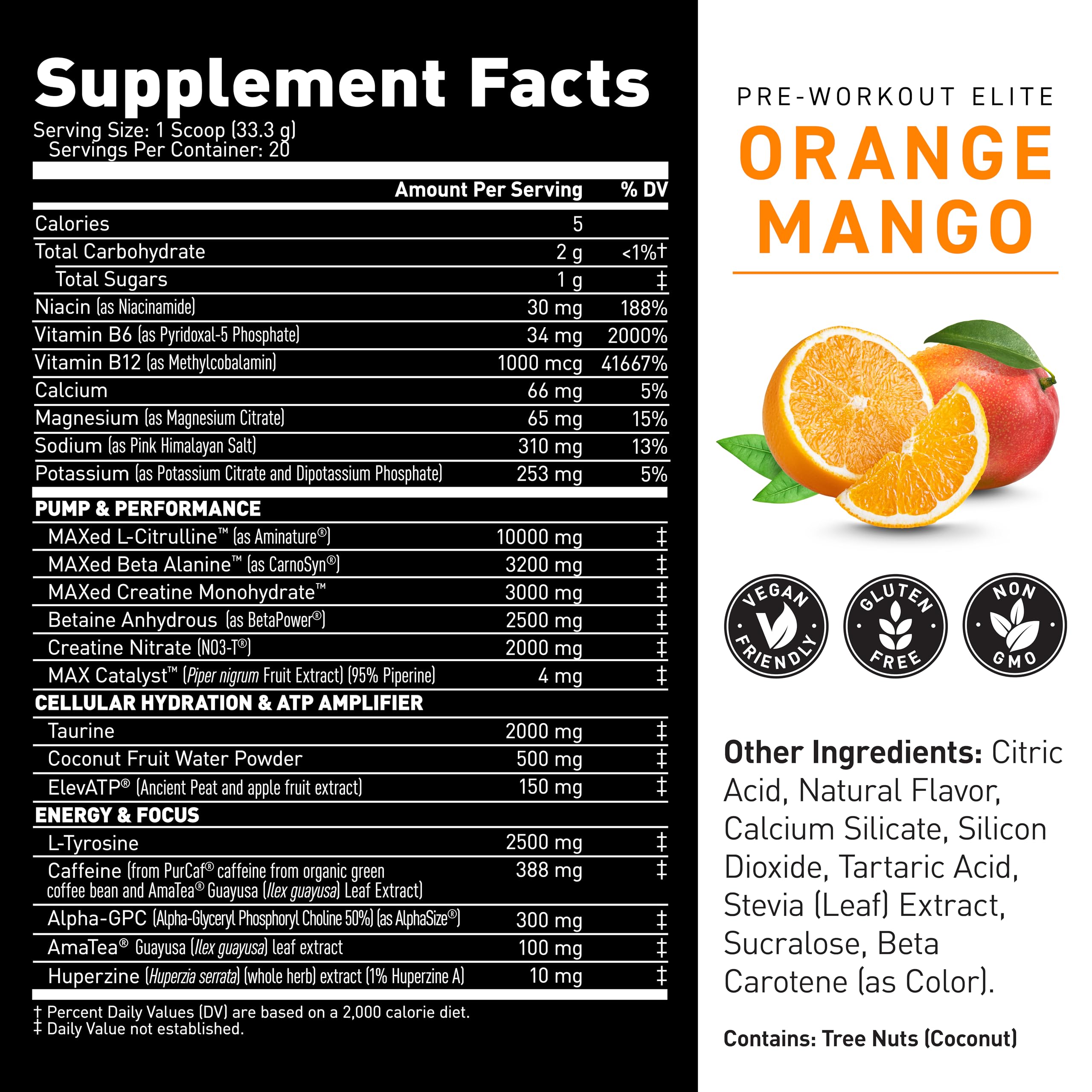 Kaged Pre-Workout Elite Orange Mango measuring spoon for exact dose