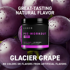Kaged vaso con bebida preparada Glacier Grape, hidratación y energía inmediata
