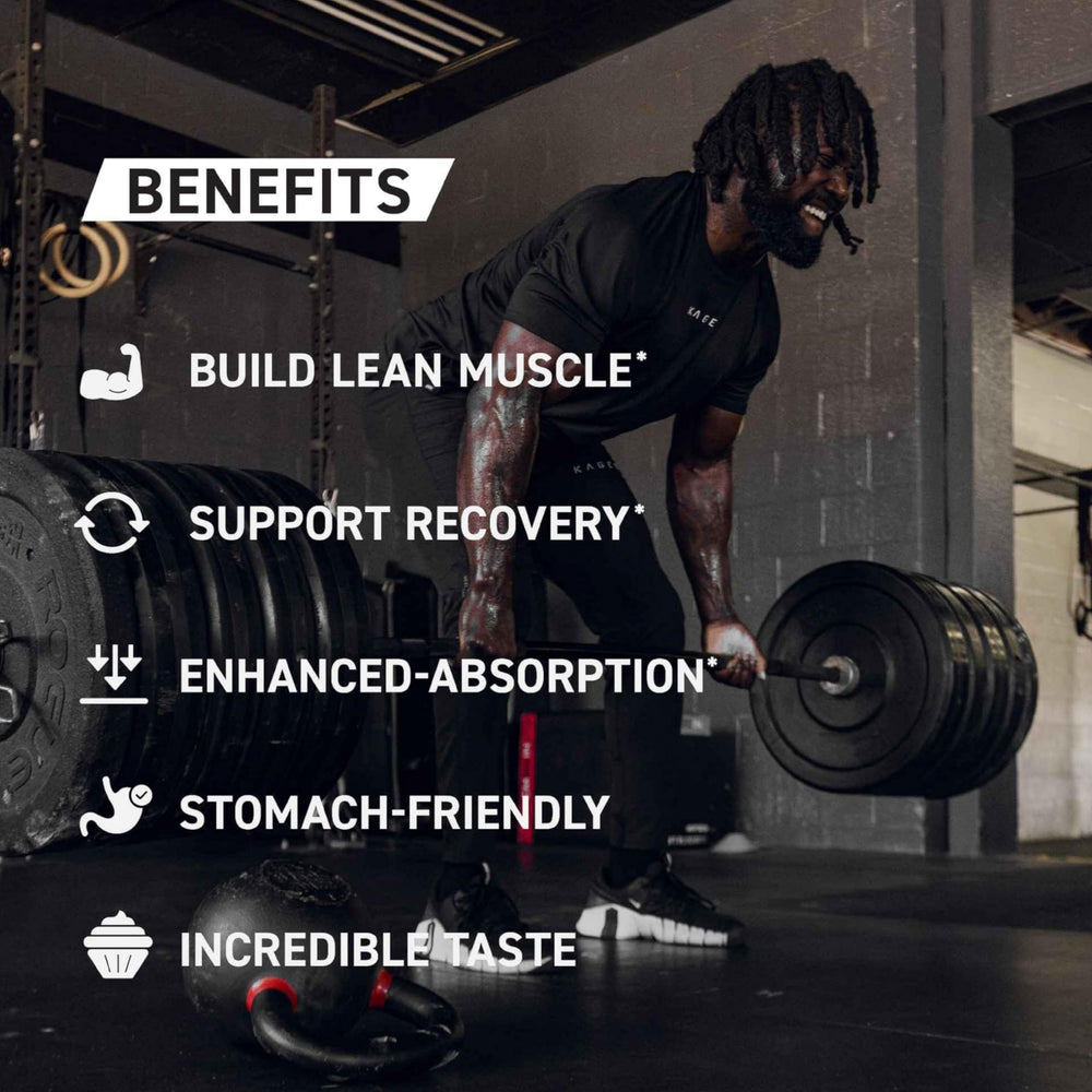 Kaged Protein Powder Elite con MAXCatalyst para apoyo de absorción durante el día.