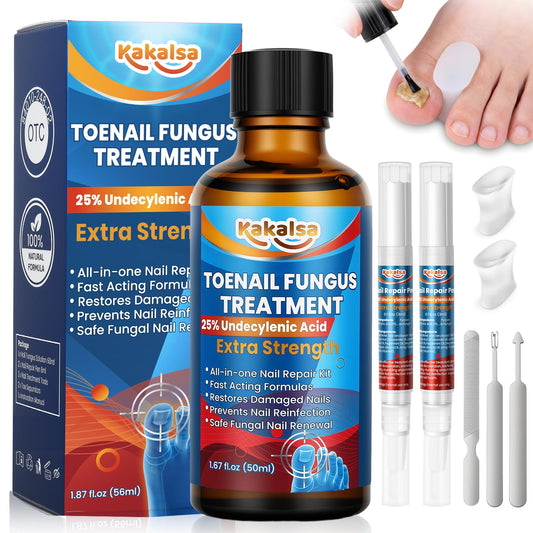 Kakalsa vista frontal del kit completo para tratamiento de hongos, práctico y profesional