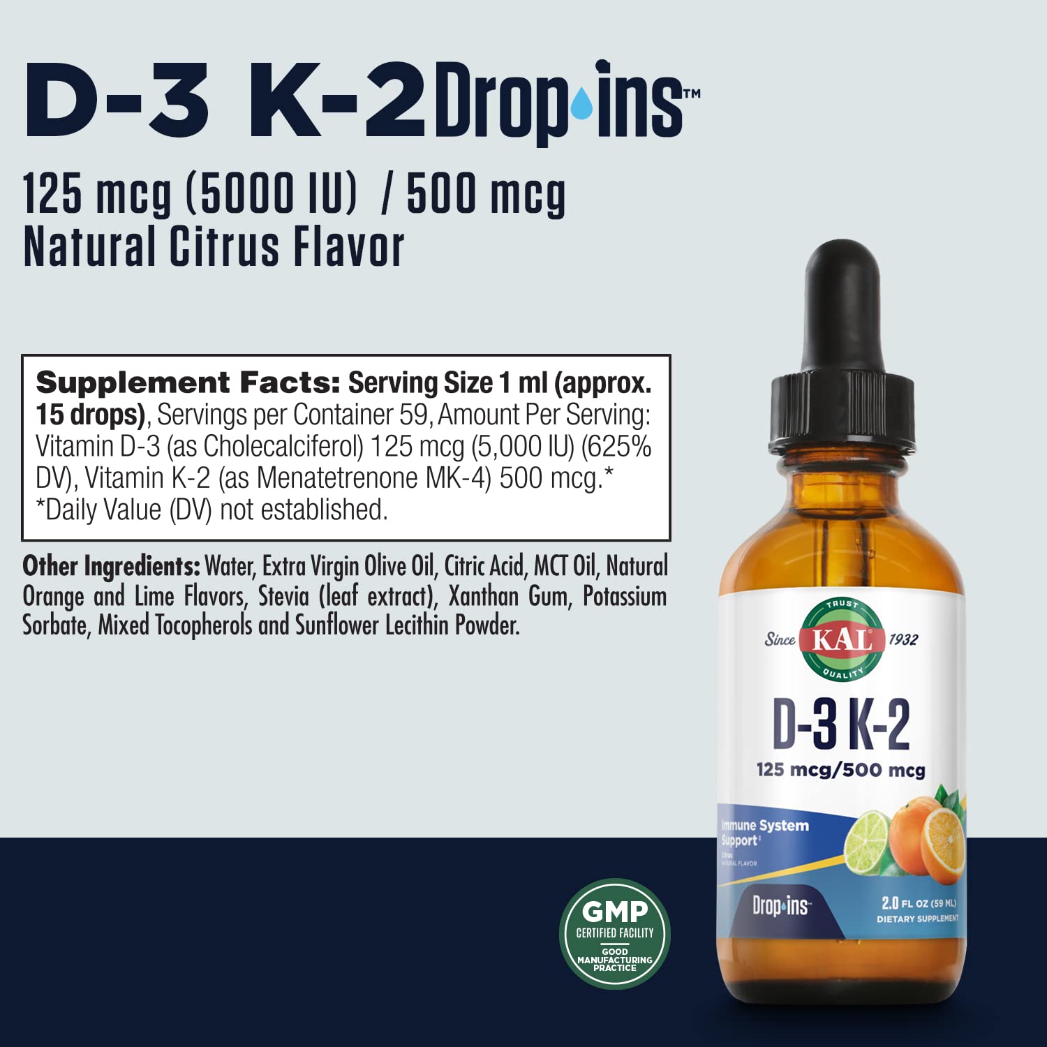 KAL etiqueta con ingredientes y concentraciones, claridad y confianza en calidad
