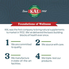 KAL etiqueta nutricional detallada con información de ingredientes y dosis