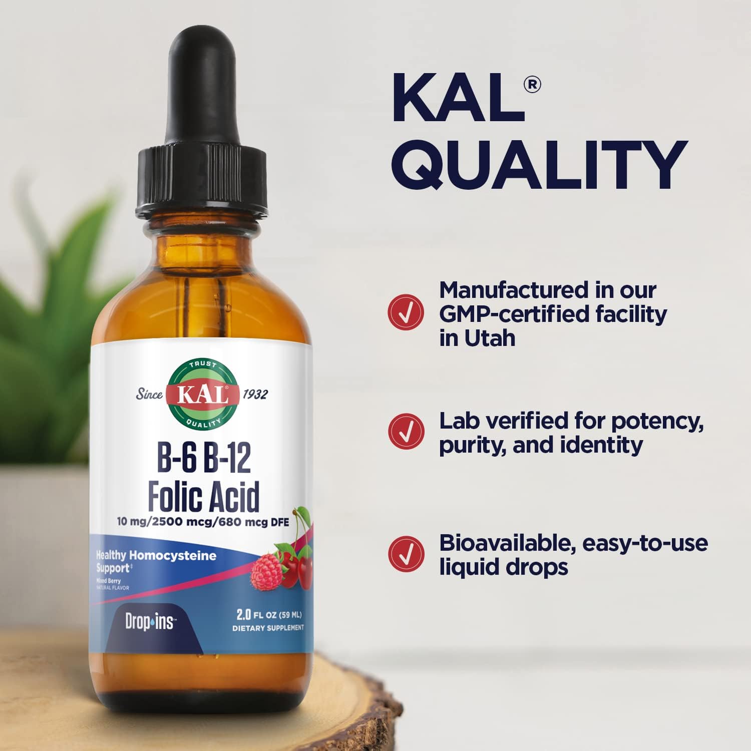 KAL etiqueta ampliada con lista de ingredientes y formas activas