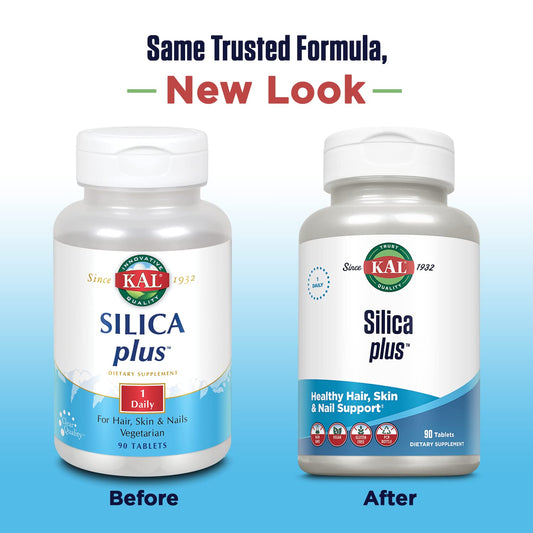KAL Silica Plus tableta en primer plano y aspecto de fácil ingestión