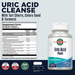 Cápsula vegetal KAL Uric Acid Flush en primer plano destacando textura