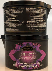 KAMA SUTRA etiqueta Island Passion Berry que anuncia la fragancia