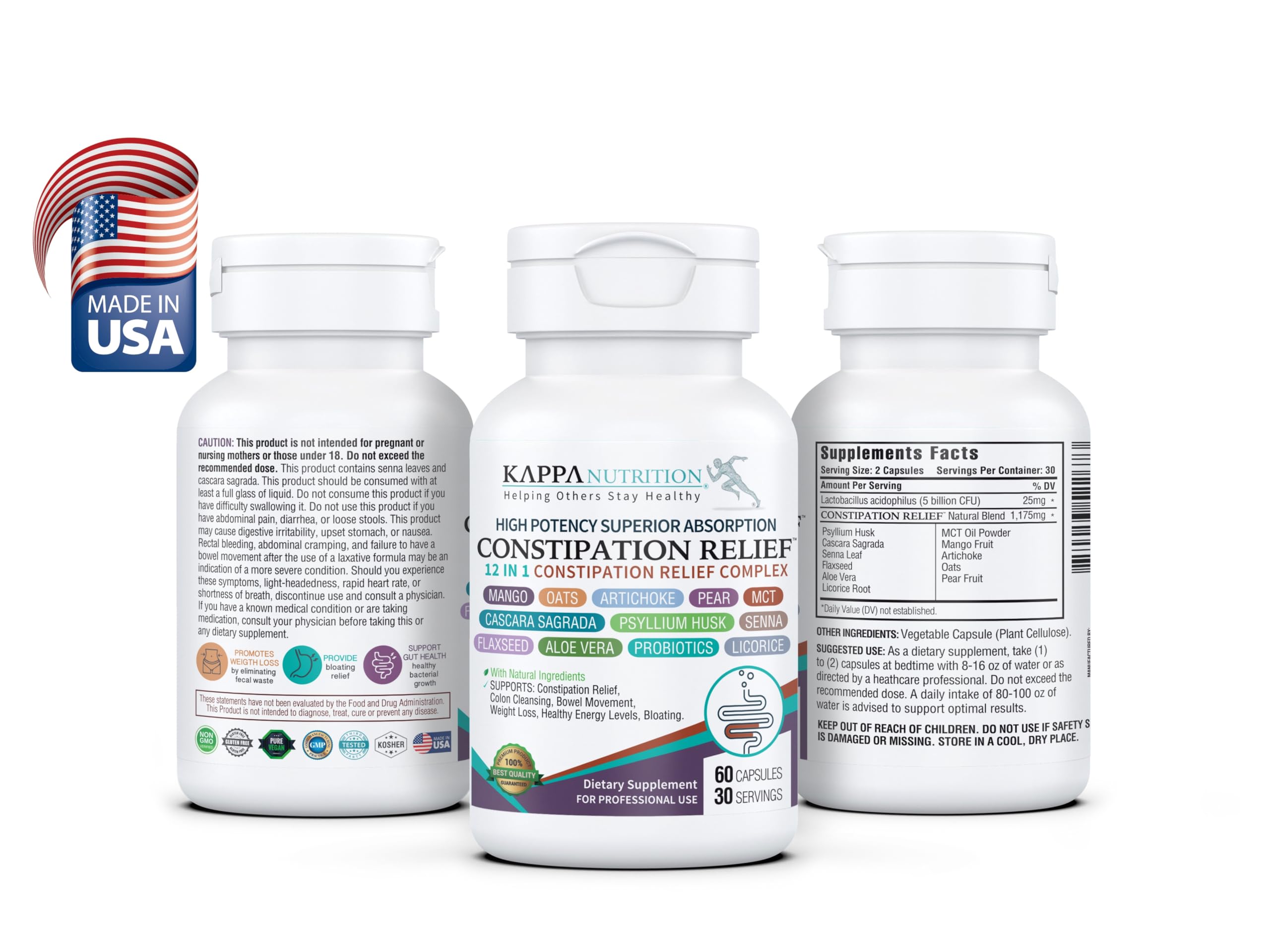 KAPPA NUTRITION cápsulas vegetales en primer plano, fácil ingestión