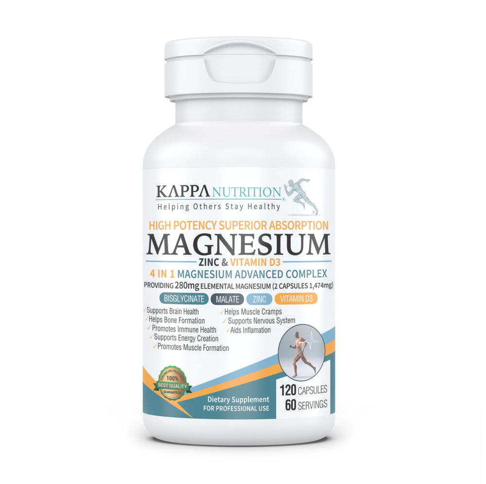 KAPPA NUTRITION frontal del envase mostrando fórmula y cápsulas, claridad de etiqueta