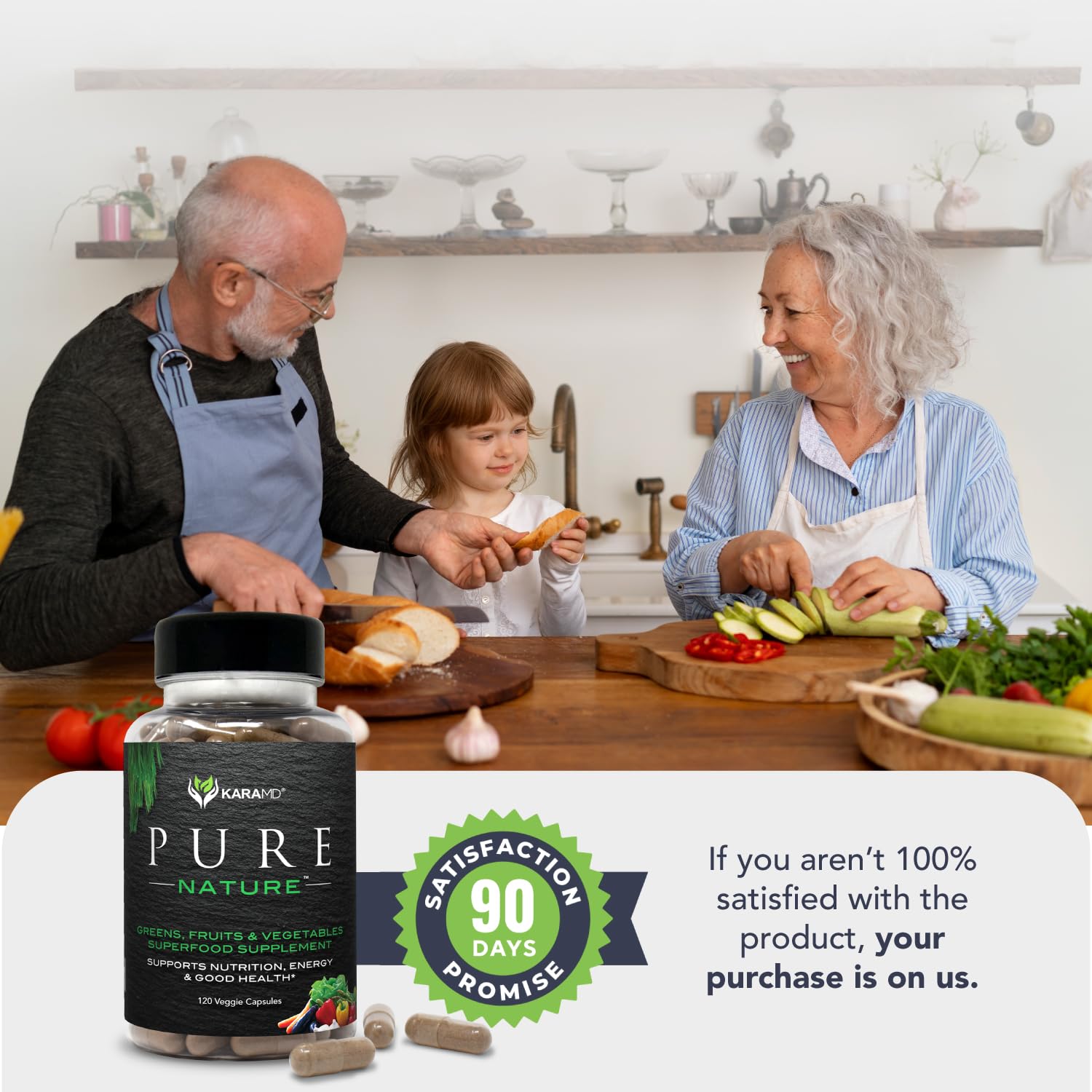 KaraMD Pure Nature persona mezclando en cocina para uso diario conveniente